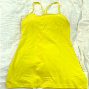 Lululemon yellow tank with built in bra - size 4